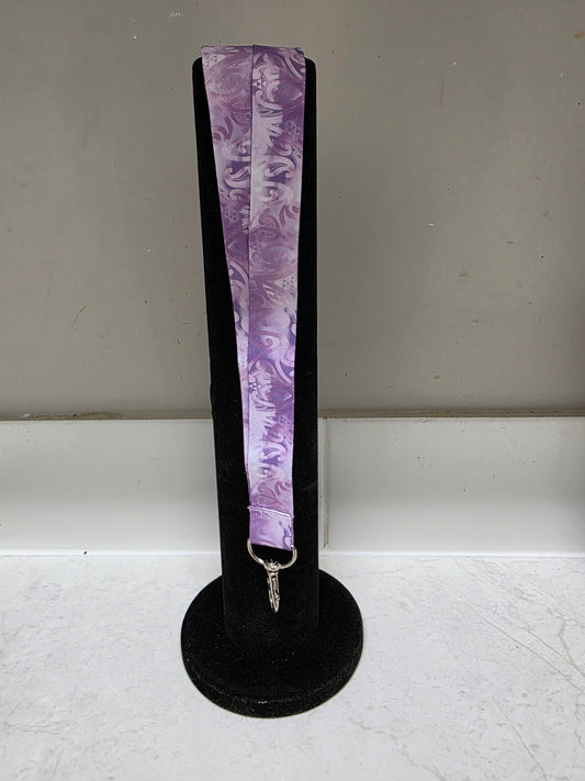 Maori design lanyard - purple and white