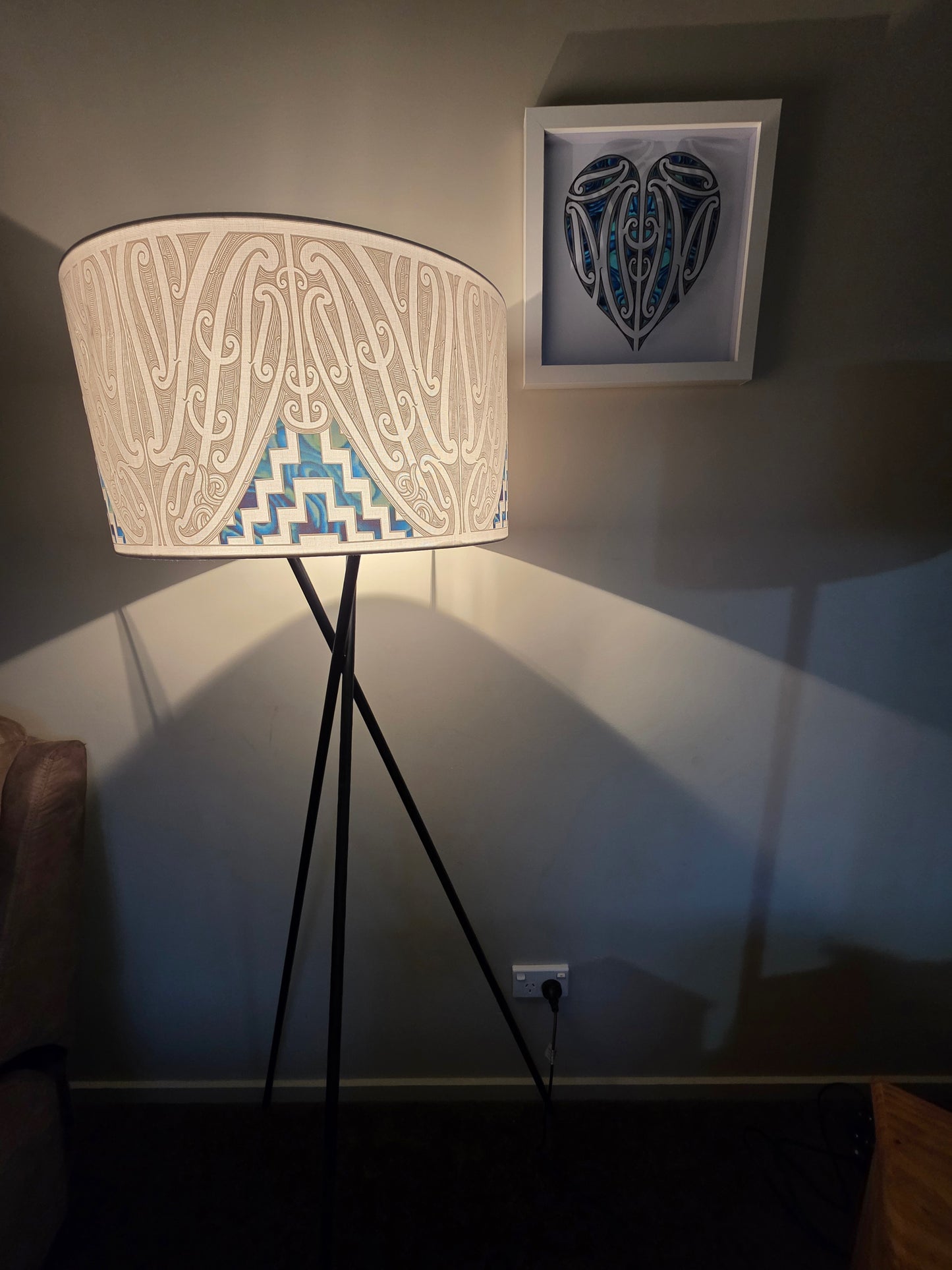 Maori Design phoenix Floor Lamp - white  paua design ♥️ - pre-order