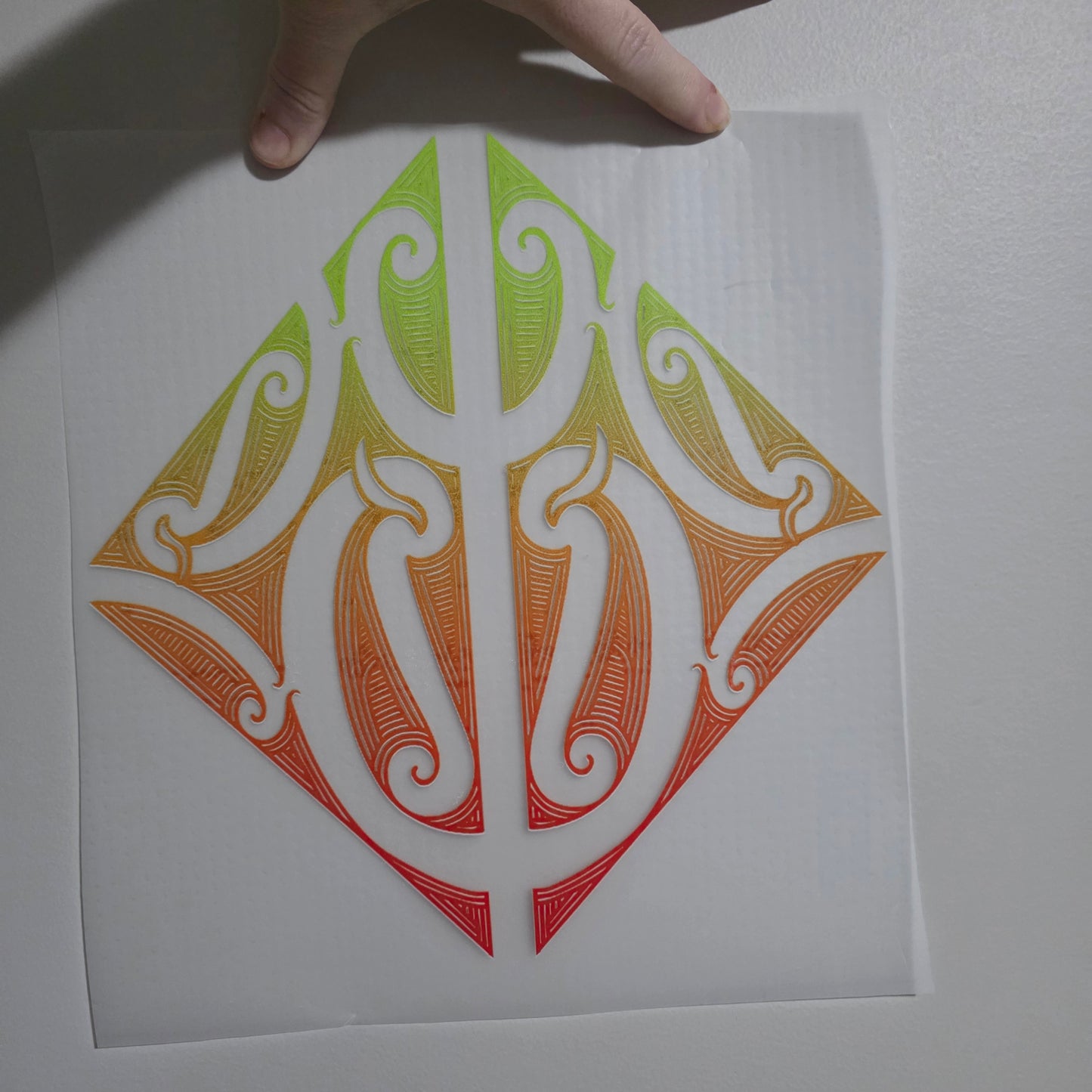 Custom Maori design Iron on DTF 30cm for clothing