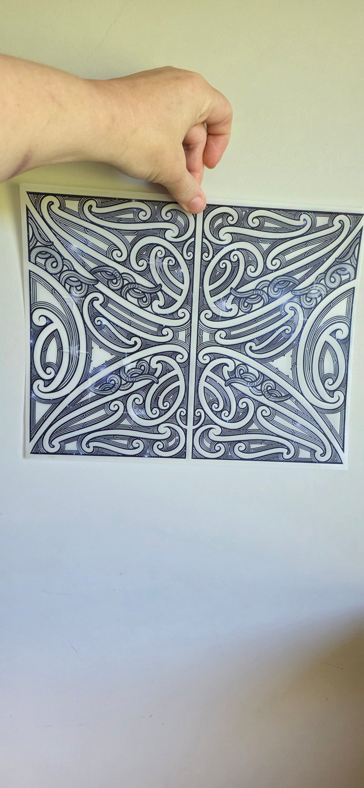 Maori design Iron-on for clothing 30cm - black