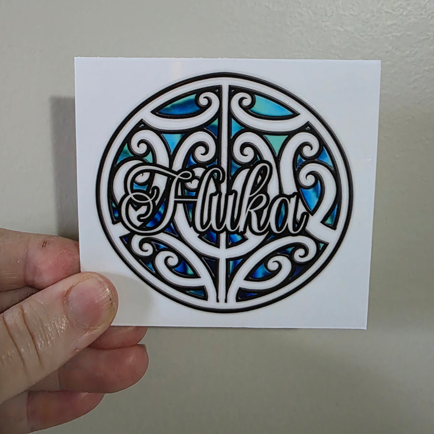 Uv dtf transfer Maori design 8cm wrap Huka (sugar)