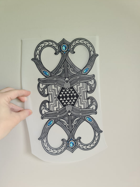 Sublimation custom Maori design Iron on 30cm