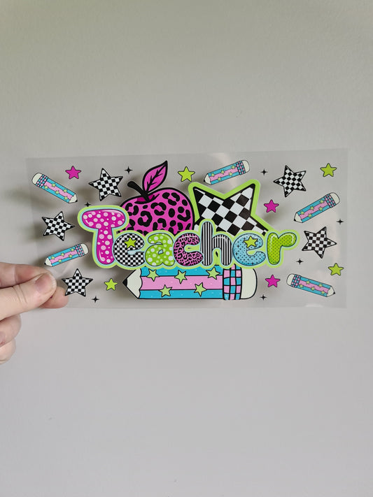 TEACHER AND KAIAKO dtf transfer Maori design 23cmx11cm 16oz wrap #1441