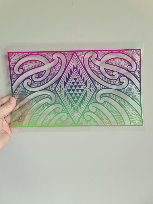 XL UV DTF DECAL MAORI DESIGN 28CMX19CM  #04