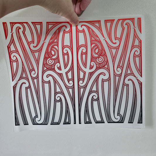 Maori design Iron on DTF 30cm