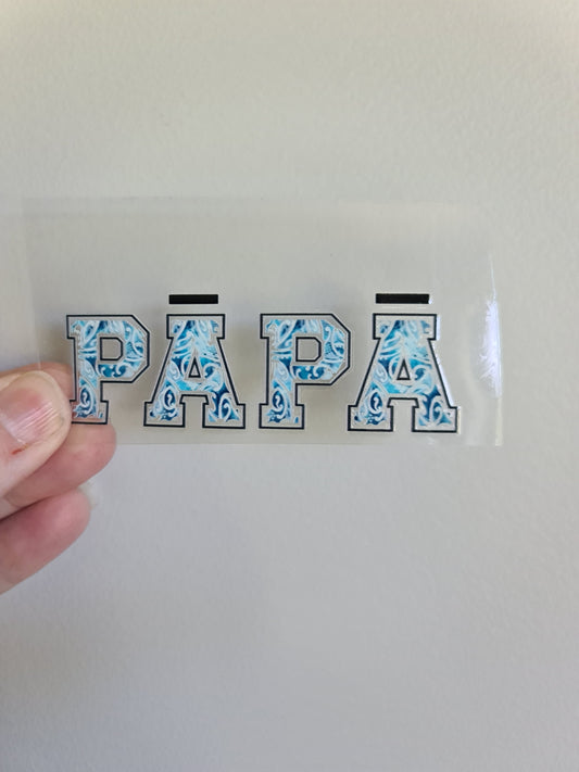 UV dtf Maori design mini size 10cm Papa letters
