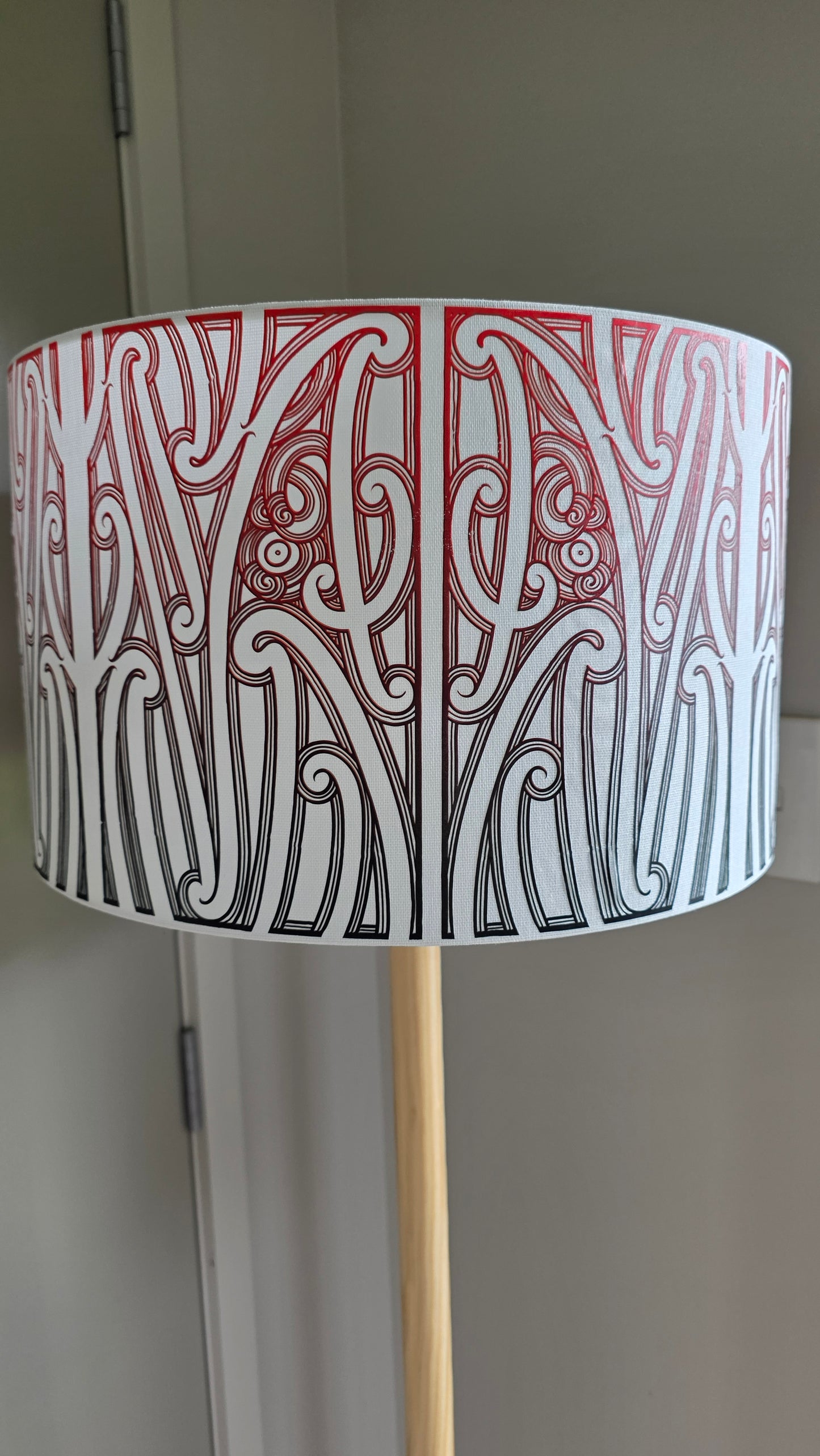 Maori Design Floor Lamp - Black and Red - Pre-order