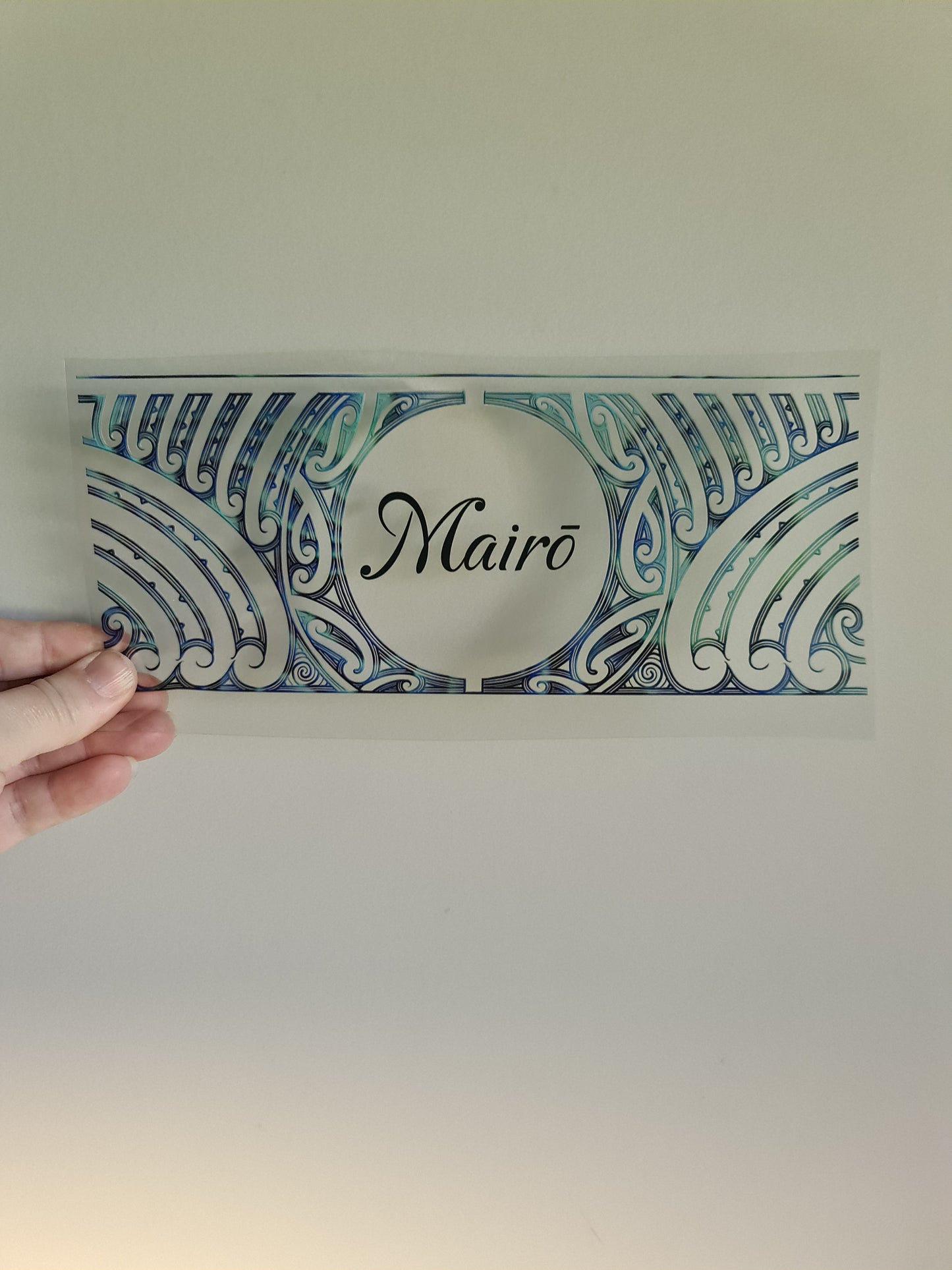 Tī, Kawhe, Huka, Mairo (set) Uv dtf transfer Maori design 24cmx10cm 16oz wrap set of 4