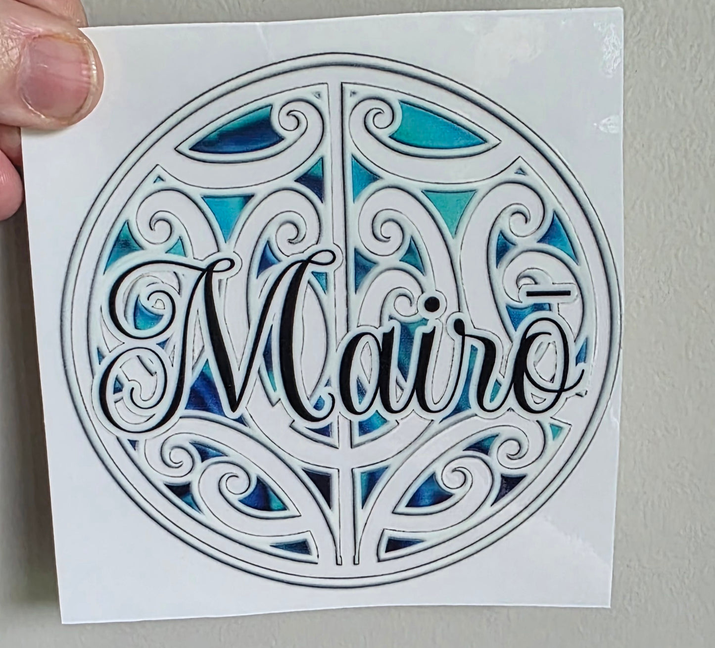 Uv dtf transfer Maori design 11cm wrap Mairō (milo)