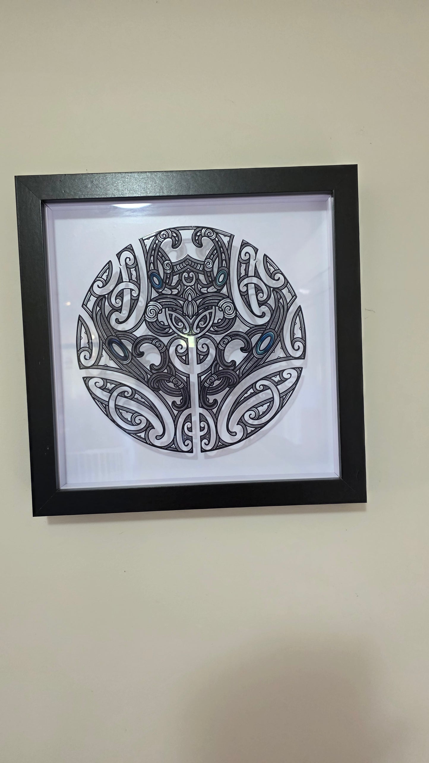Maori inspired Wall art  - black frame
