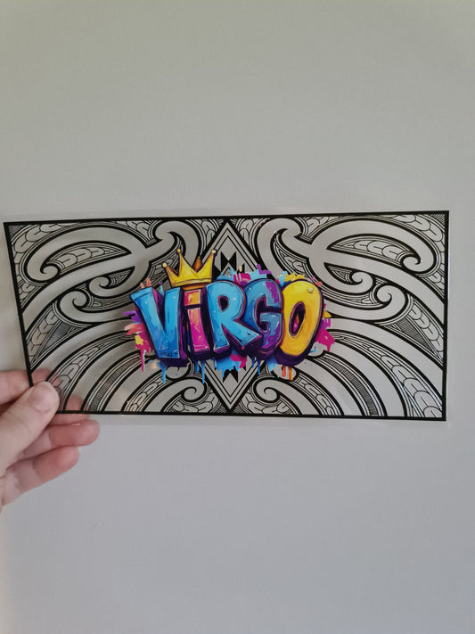 UV dtf Maori design 23cmx11cm 16oz wrap #1006 virgo