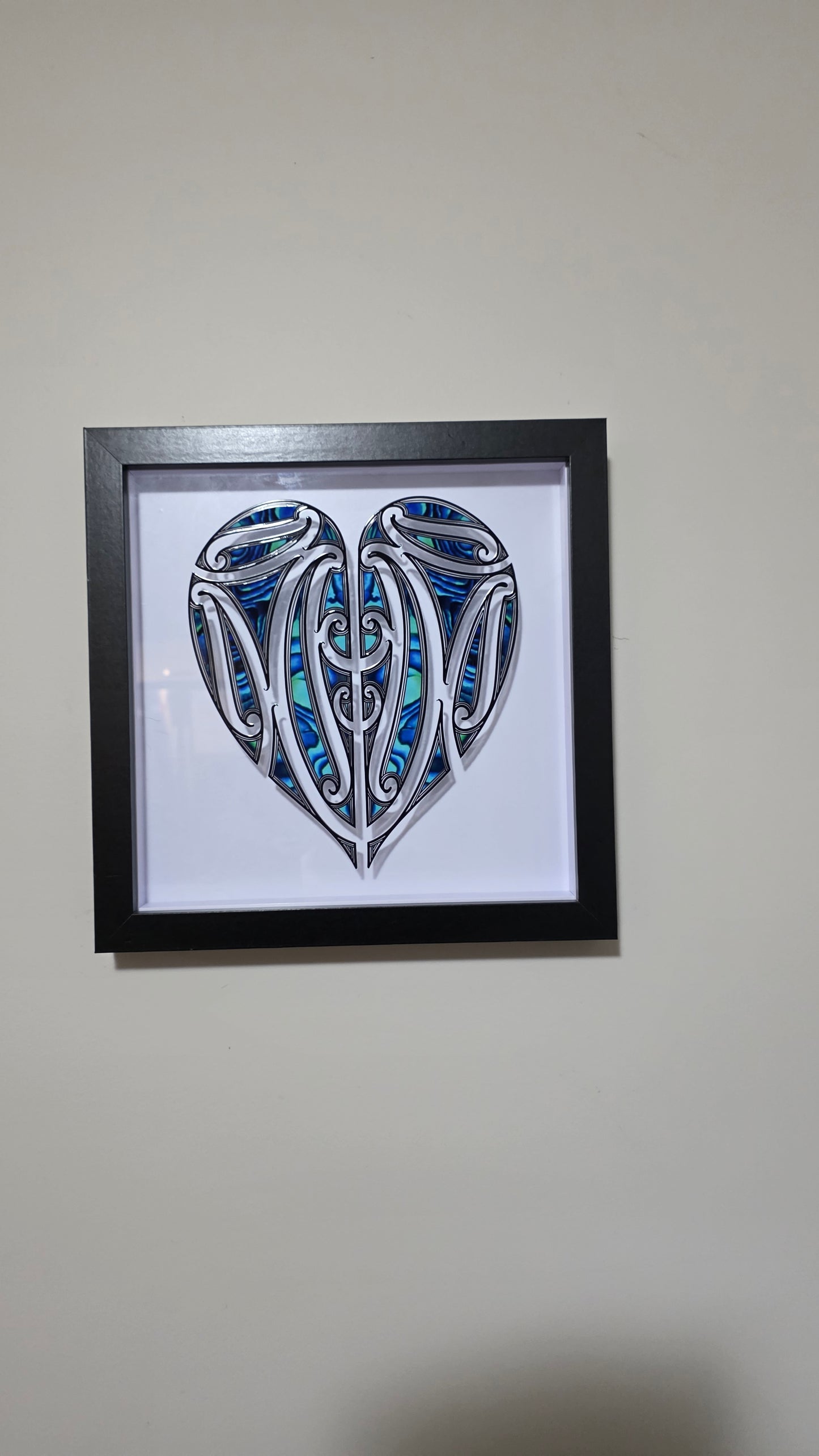 Aroha Maori inspired Wall art  - black frame