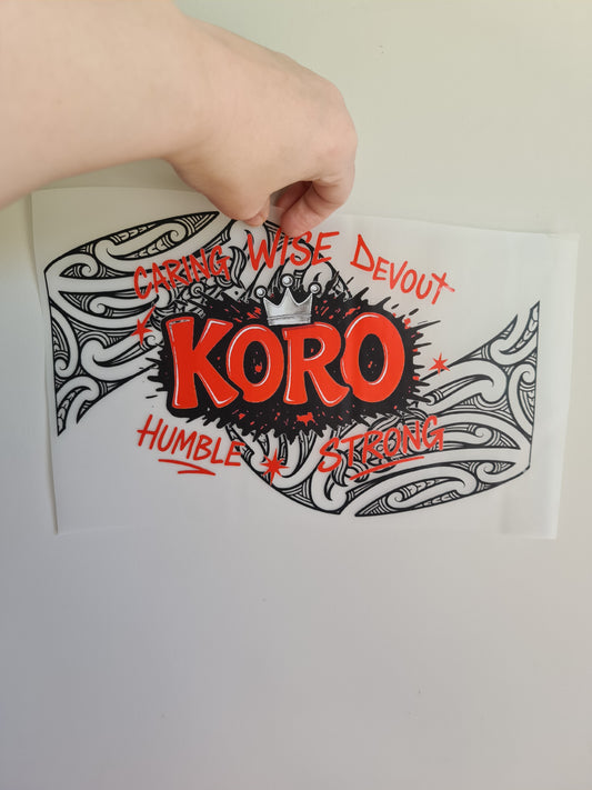 Sublimation custom Maori design Iron on 30cm fathers day