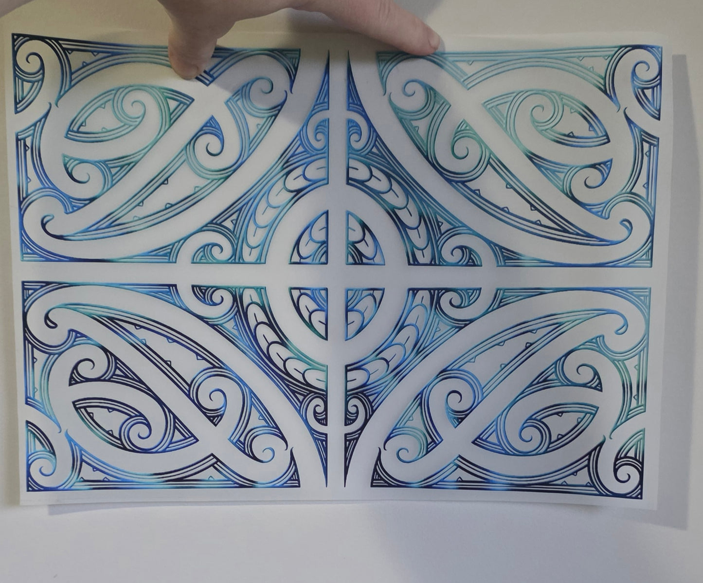 Maori design Iron on DTF 30cm for clothing