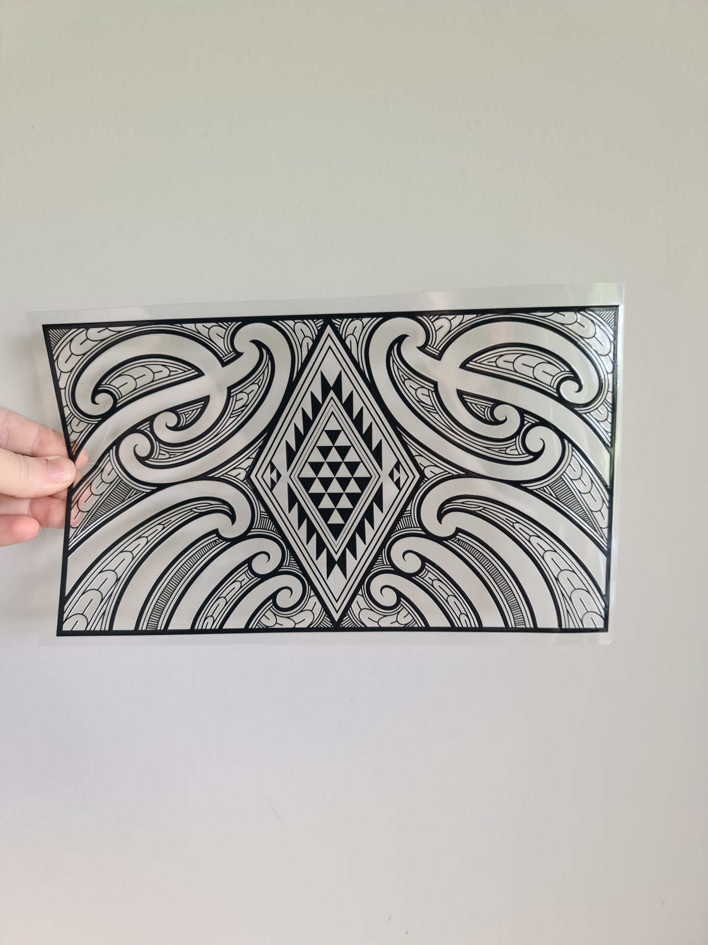XL UV DTF DECAL MAORI DESIGN 28CMX17CM black #12