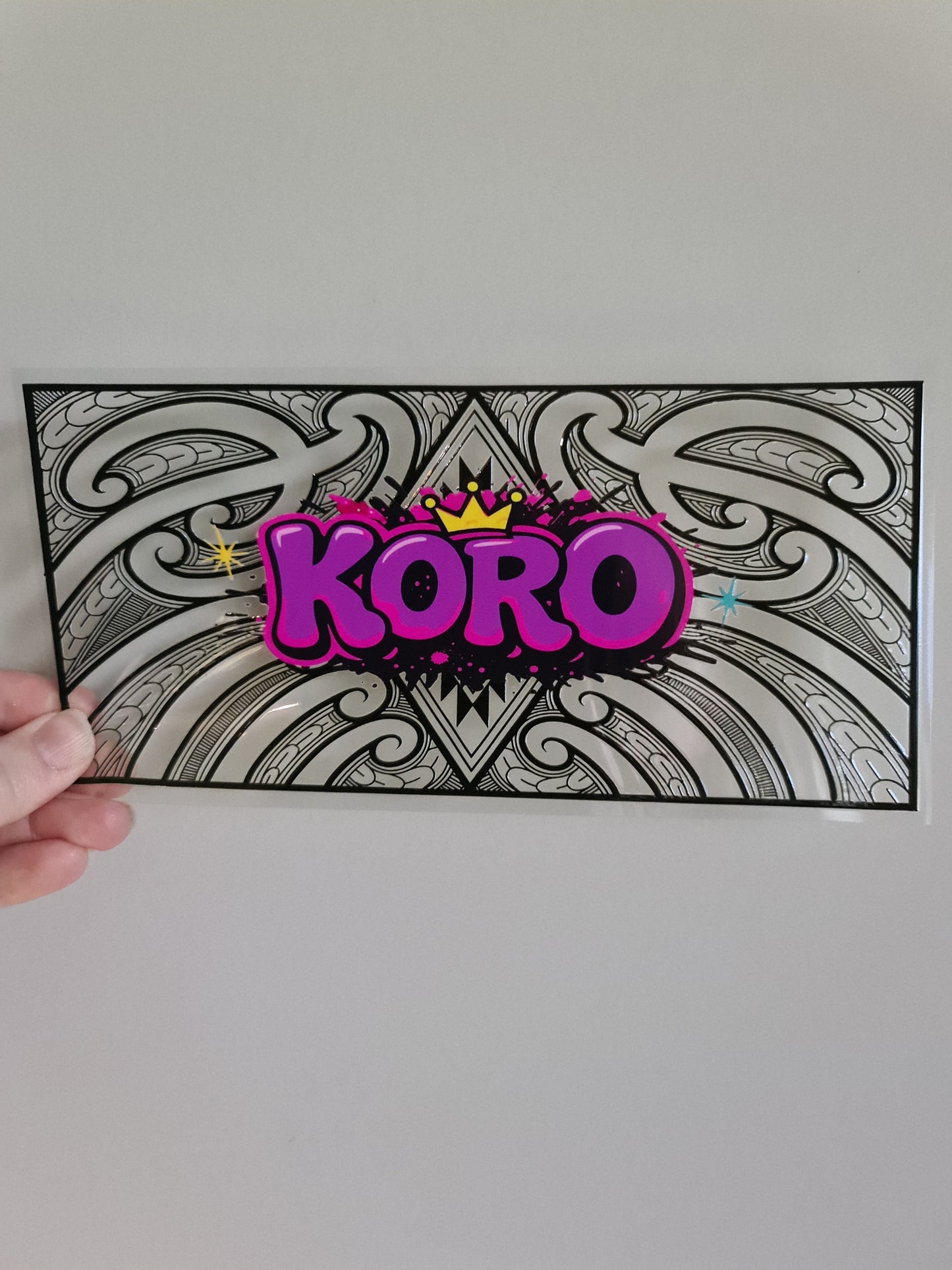 UV dtf Maori design 23cmx11cm 16oz wrap #1033 koro