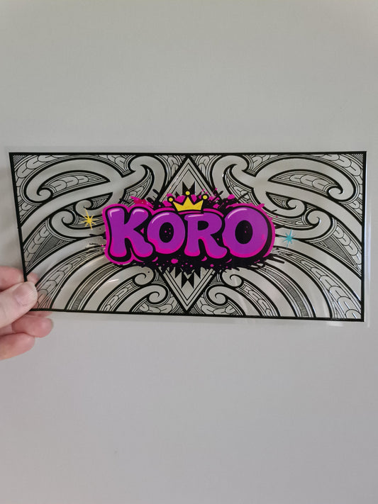 UV dtf Maori design 23cmx11cm 16oz wrap #1033 koro