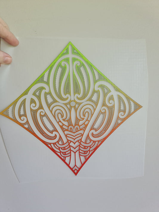 Sublimation custom Maori design Iron on 30cm