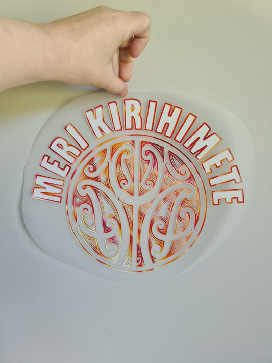 CHRISTMAS - Custom Maori design Iron on DTF 30cm for clothing