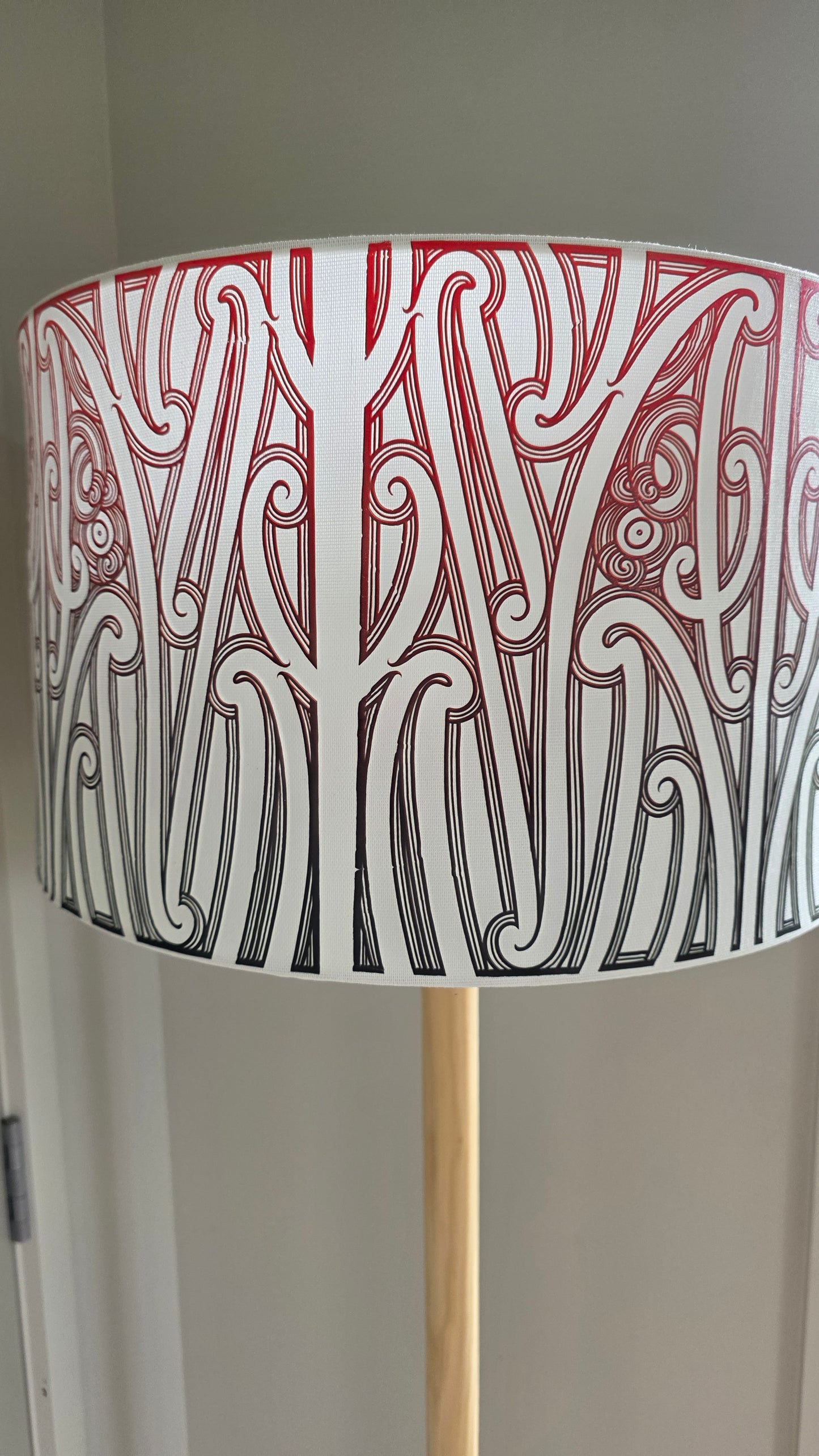 Maori Design Floor Lamp - Black and Red - Pre-order
