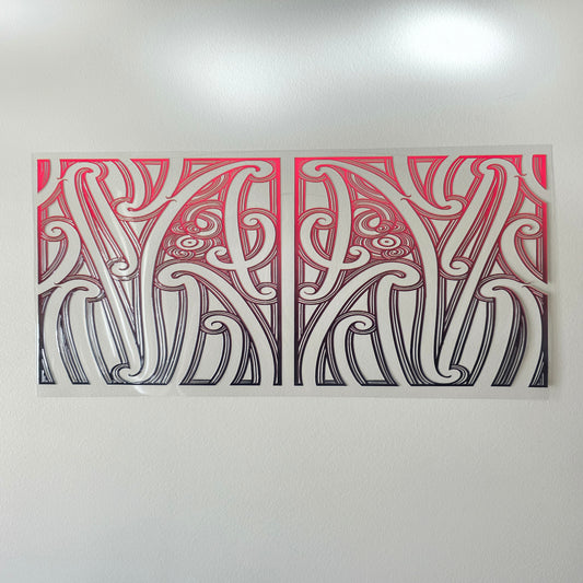 XL UV DTF DECAL MAORI DESIGN 38CMX17CM for touch lamps #81