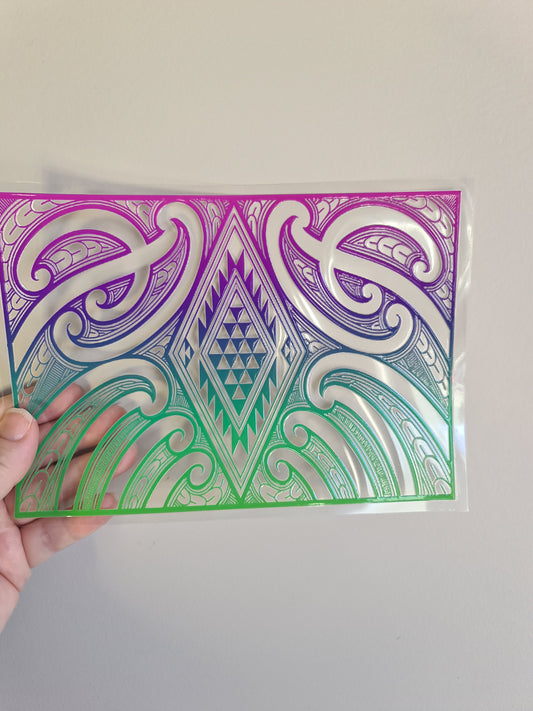 UV dtf Maori design A5 size 21cmx 14.8cm #354