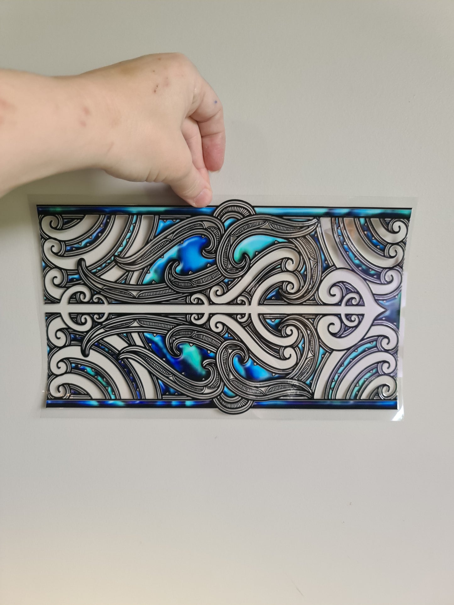 XL UV DTF DECAL MAORI DESIGN 28CMX17CM for touch lamps #74