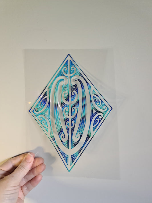 XL UV DTF DECAL MAORI DESIGN 24cm Window decal