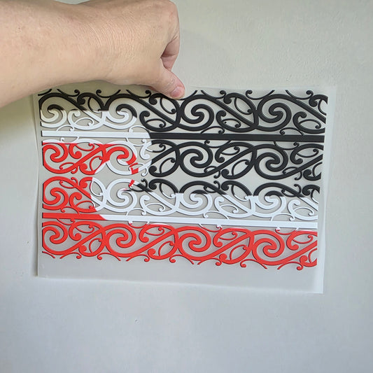 Custom Maori design Iron on DTF 30cm for clothing
