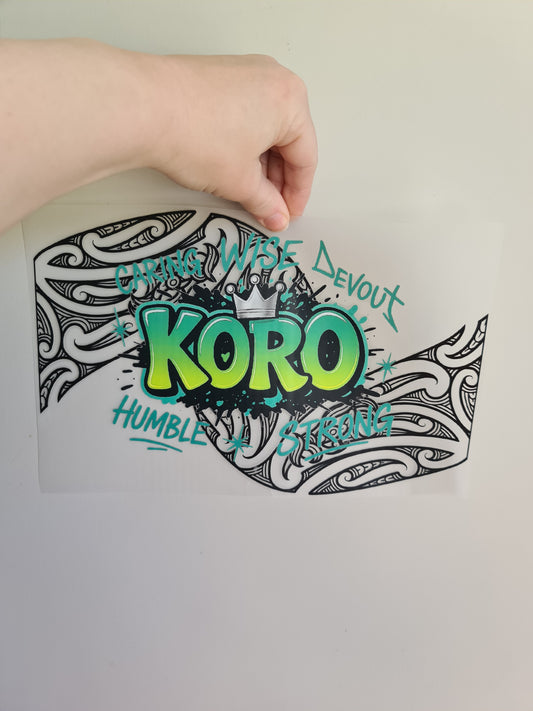 Sublimation custom Maori design Iron on 30cm fathers day