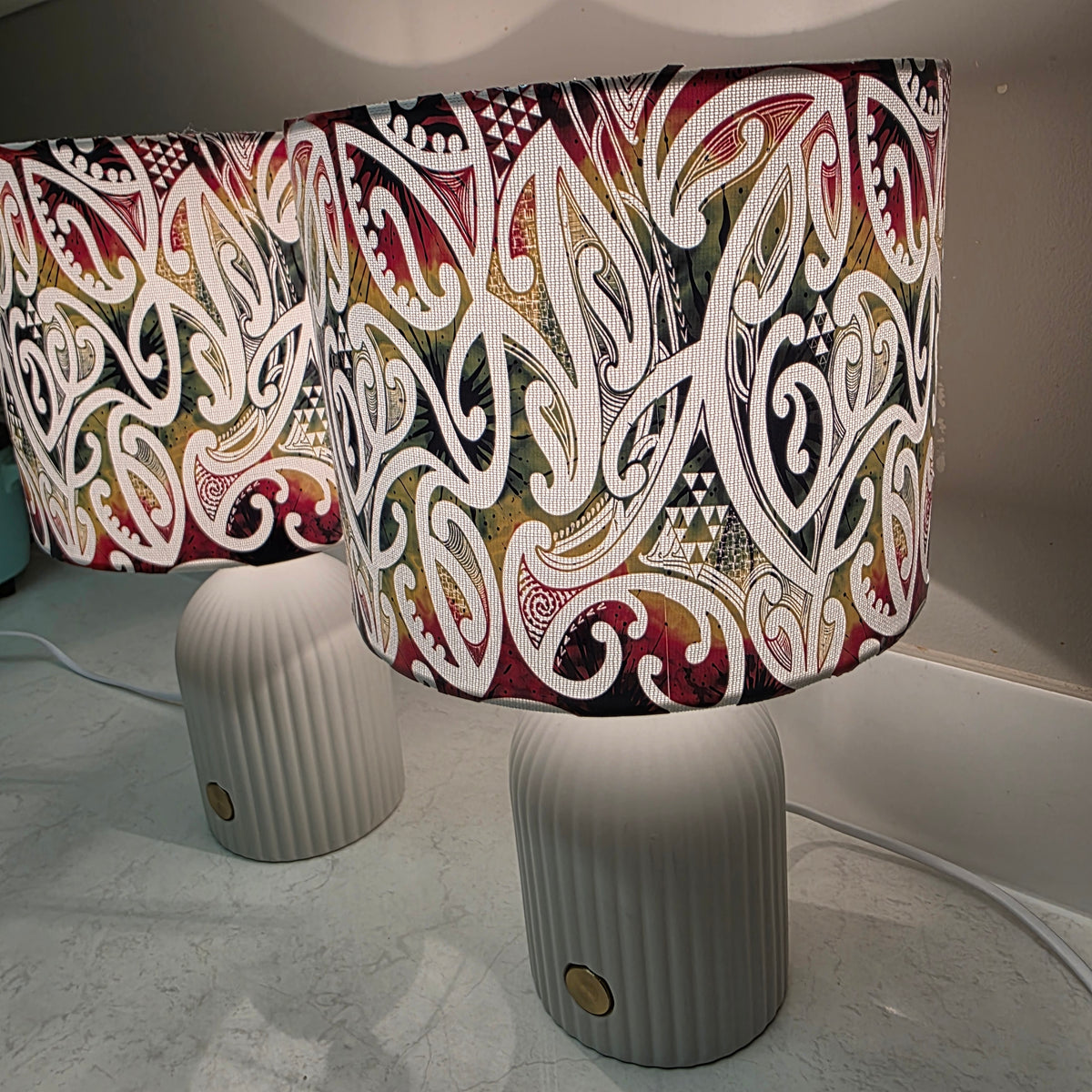 Maori design touch lamp - set 2 lamps rasta colour's