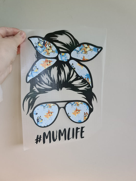 Bluey Sublimation custom design Iron on HTV #mumlife 30cm 02
