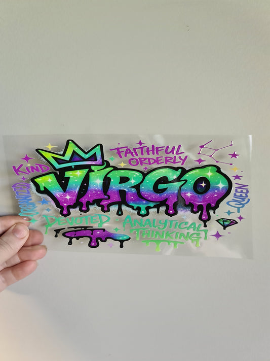 UV dtf Maori design 23cmx11cm 16oz wrap #1096 Virgo