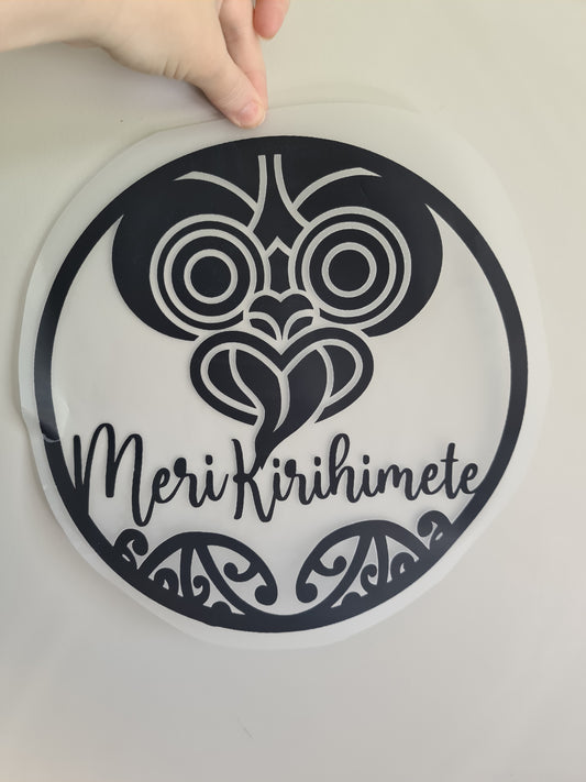 CHRISTMAS - Custom Maori design Iron on DTF 30cm for clothing