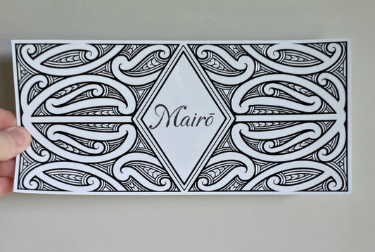 Uv dtf transfer Maori design 23cmx11cm 16oz wrap Mairō (milo) wrap - BLACK