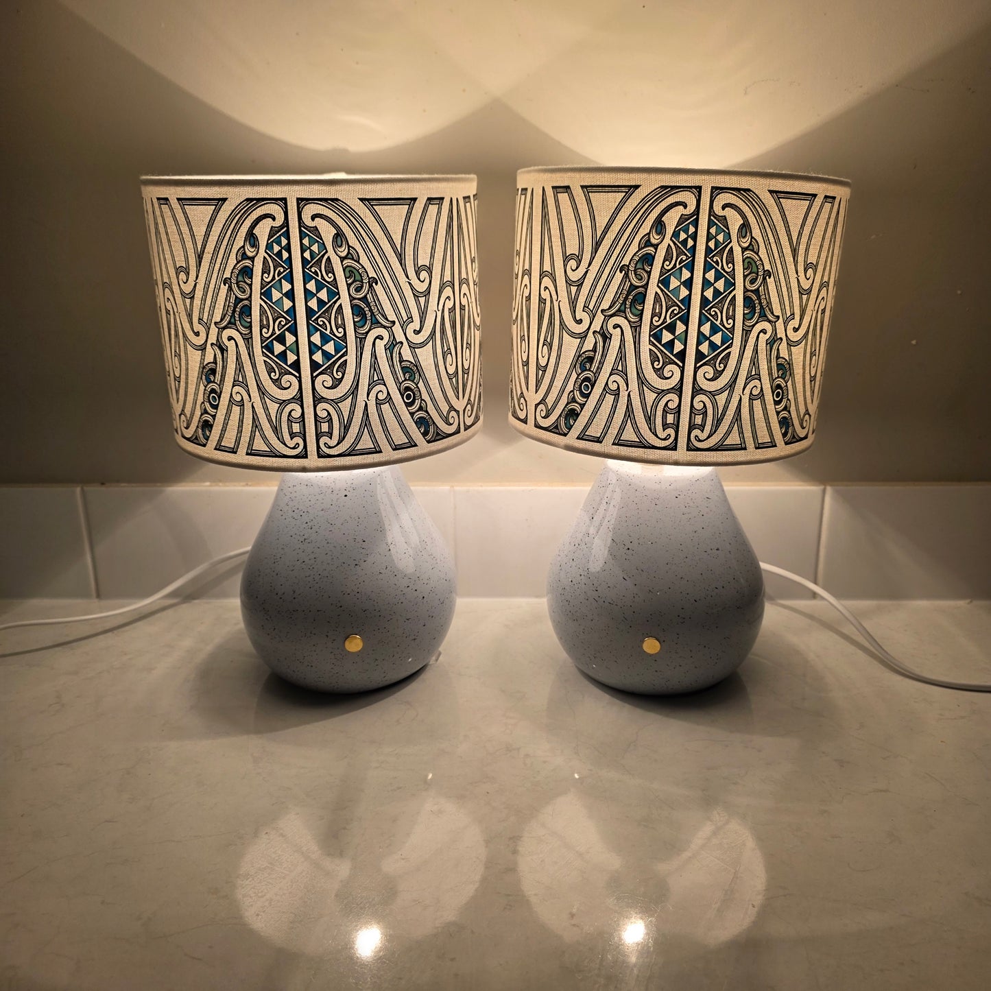 Maori design touch lamp - set 2 lamps