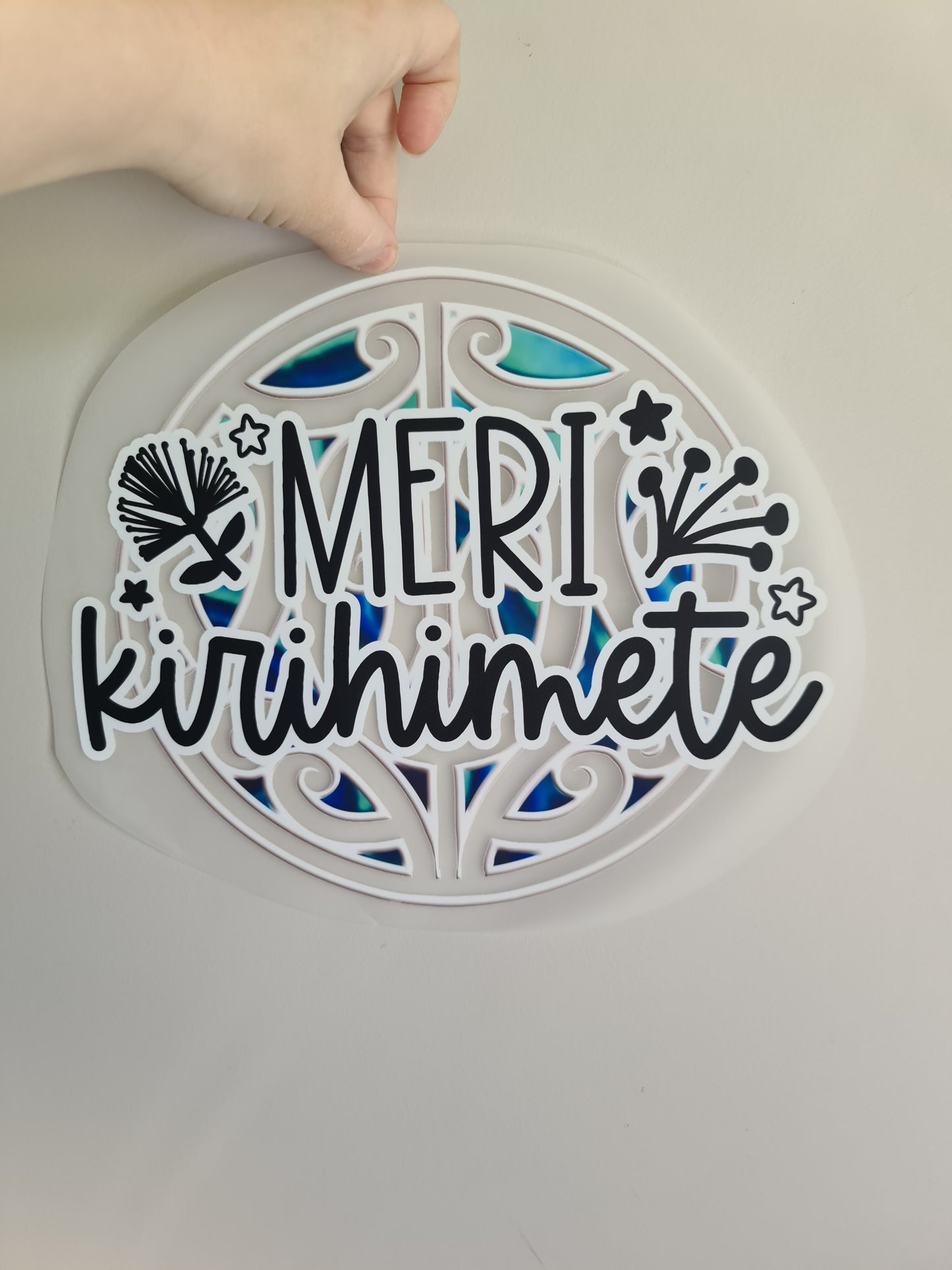 CHRISTMAS - Custom Maori design Iron on DTF 30cm for clothing