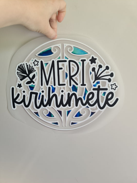 CHRISTMAS - Custom Maori design Iron on DTF 30cm for clothing