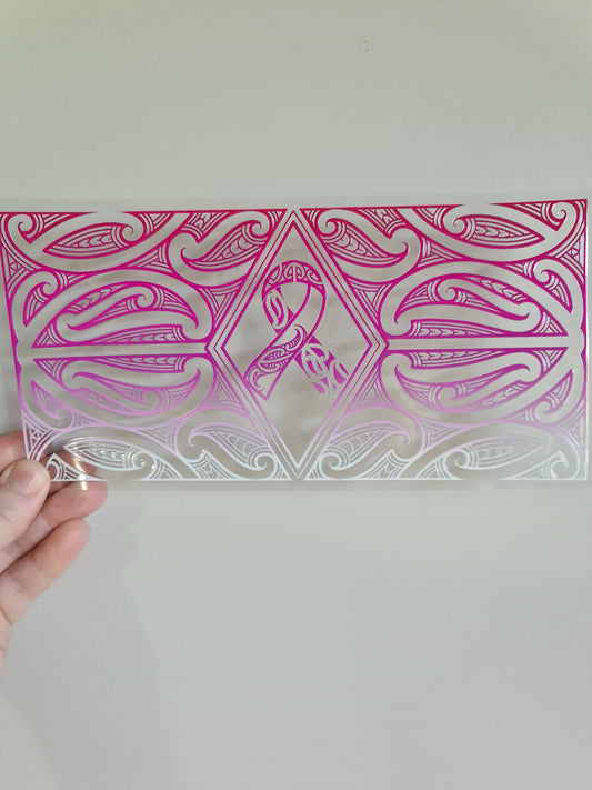 UV dtf Maori design 23cmx11cm 16oz wrap #924 cancer ribbon
