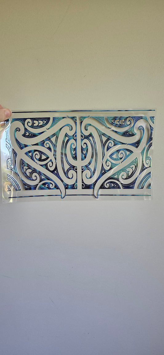 XL UV DTF DECAL MAORI DESIGN 28CMX17CM for touch lamps #149