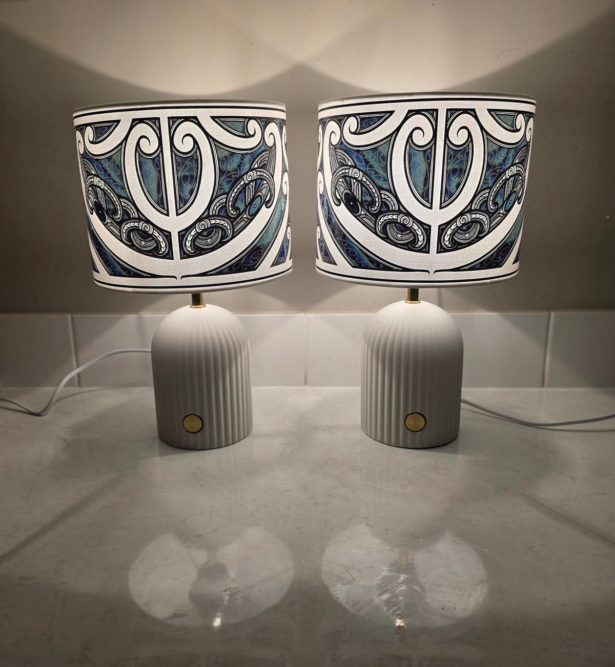 Maori design touch lamp - set 2 lamps
