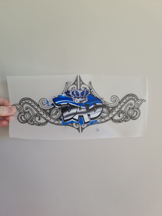 Sublimation custom Maori design Iron on 30cm fathers day