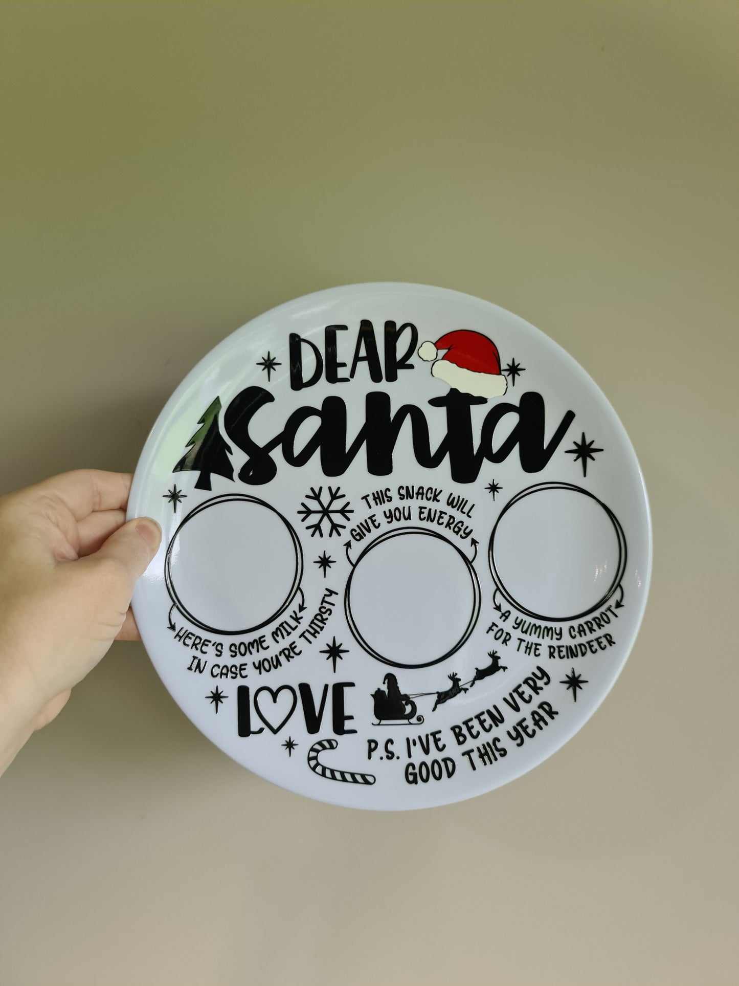 Santa Plate UV DTF 22cm