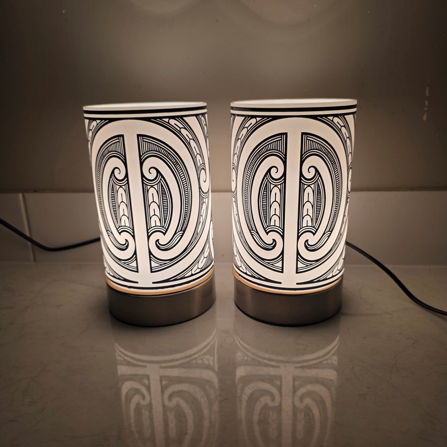 Maori design touch lamp - set 2 lamps