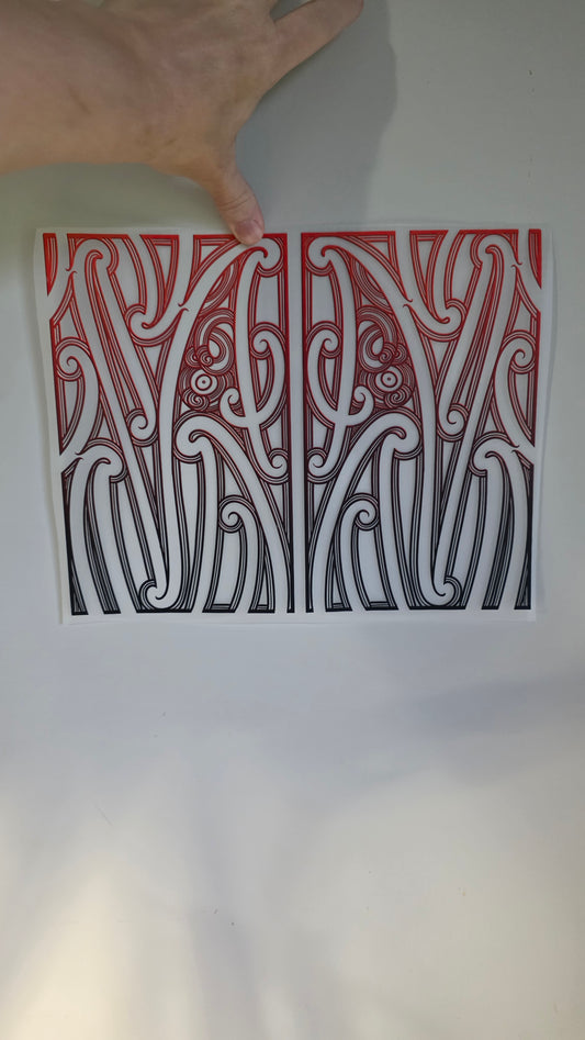 Maori design Iron on DTF 30cm for clothing